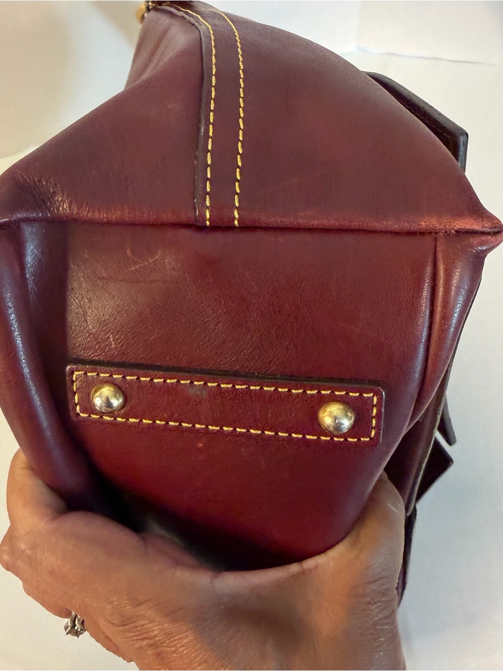 Dooney & Bourke Florentine Kingston Bordeaux Leather Hobo Shoulder Bag - Picture 7 of 15